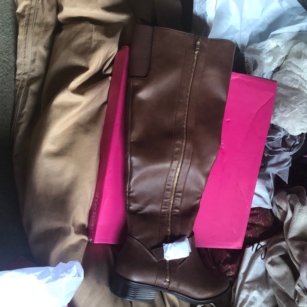 Brown over the knee boots
